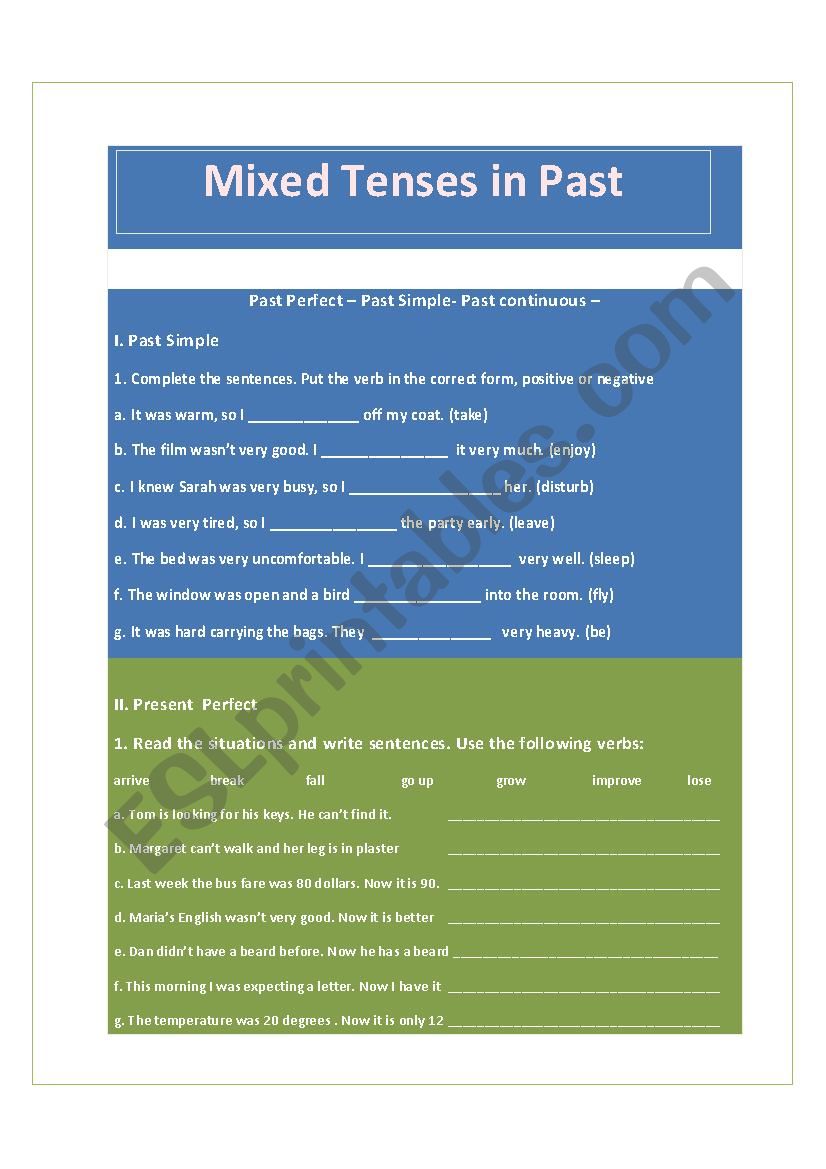 Grammar handout worksheet