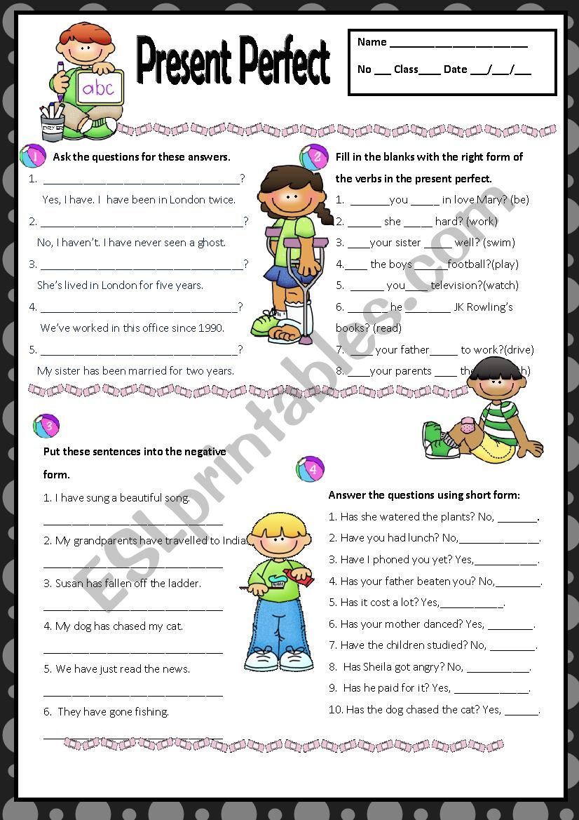 PRESENT PERFECT worksheet