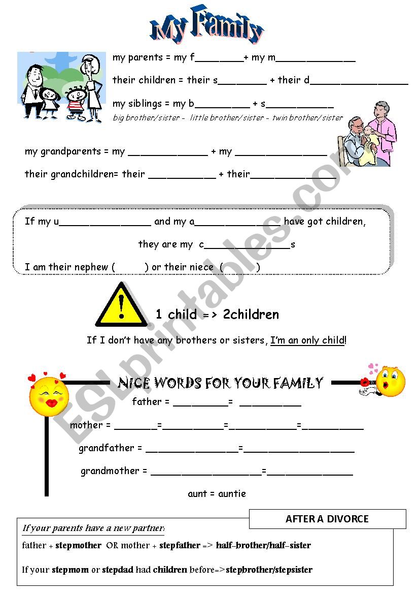 FAMILY worksheet