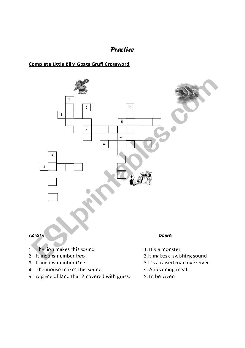 The Three Billy Goats Gruff worksheet