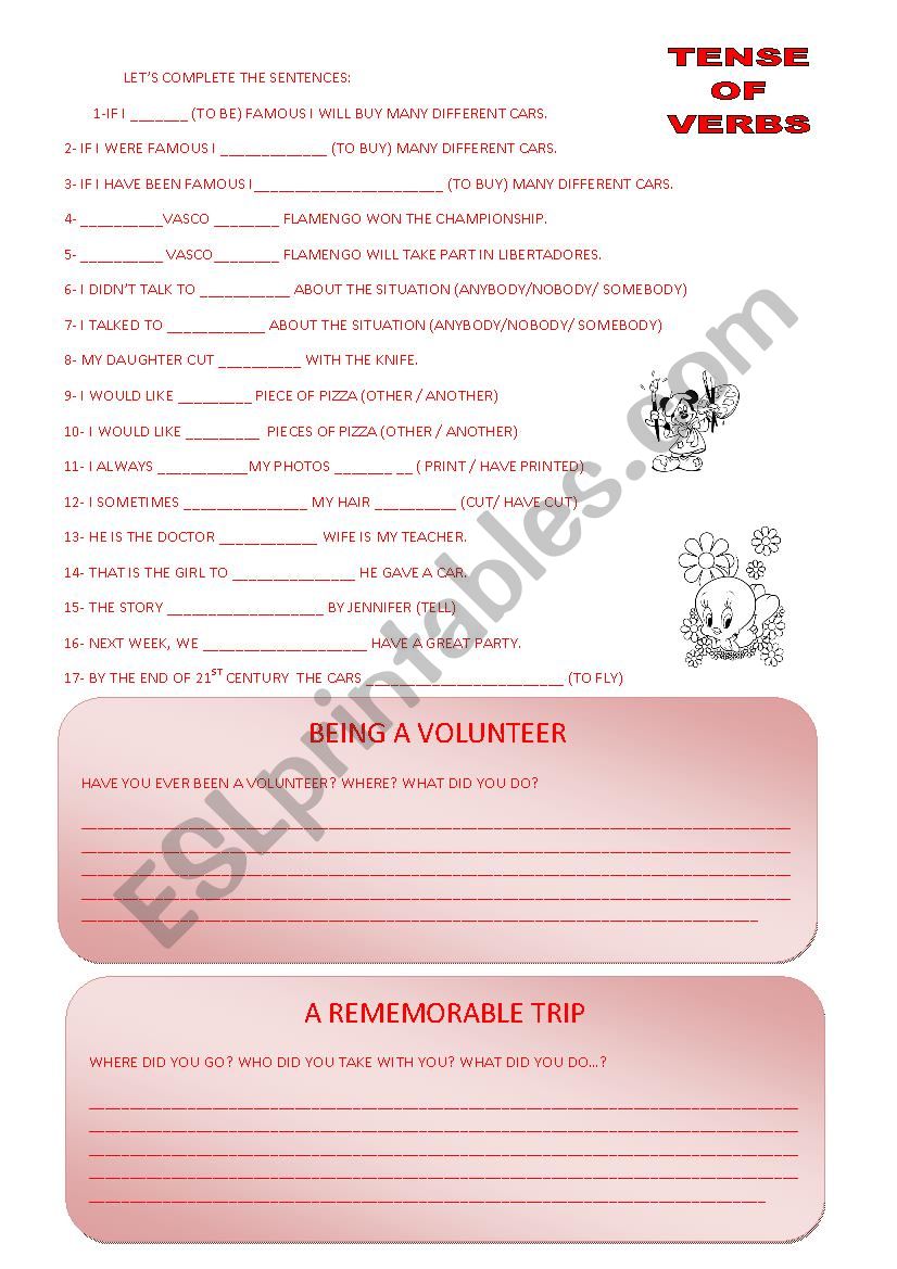 TENSE OF VERB - MIX  worksheet