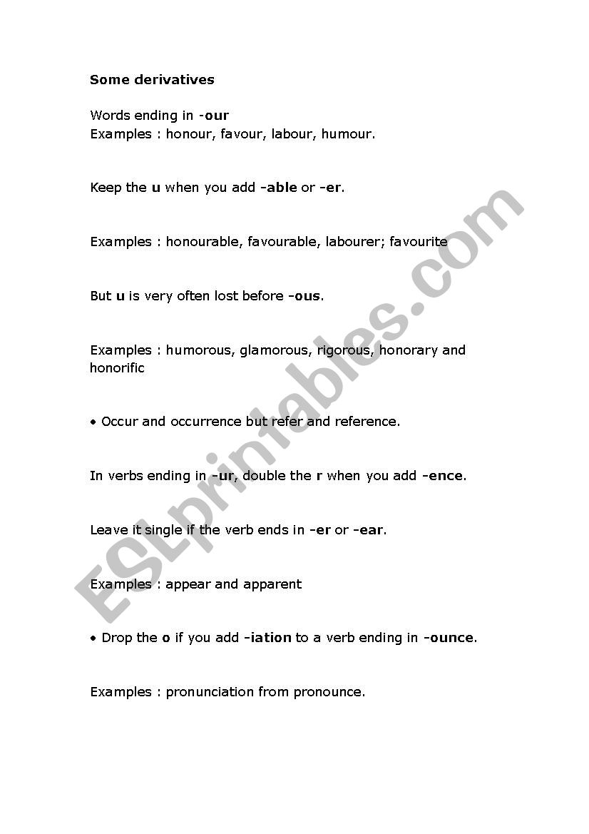 some derivatives worksheet