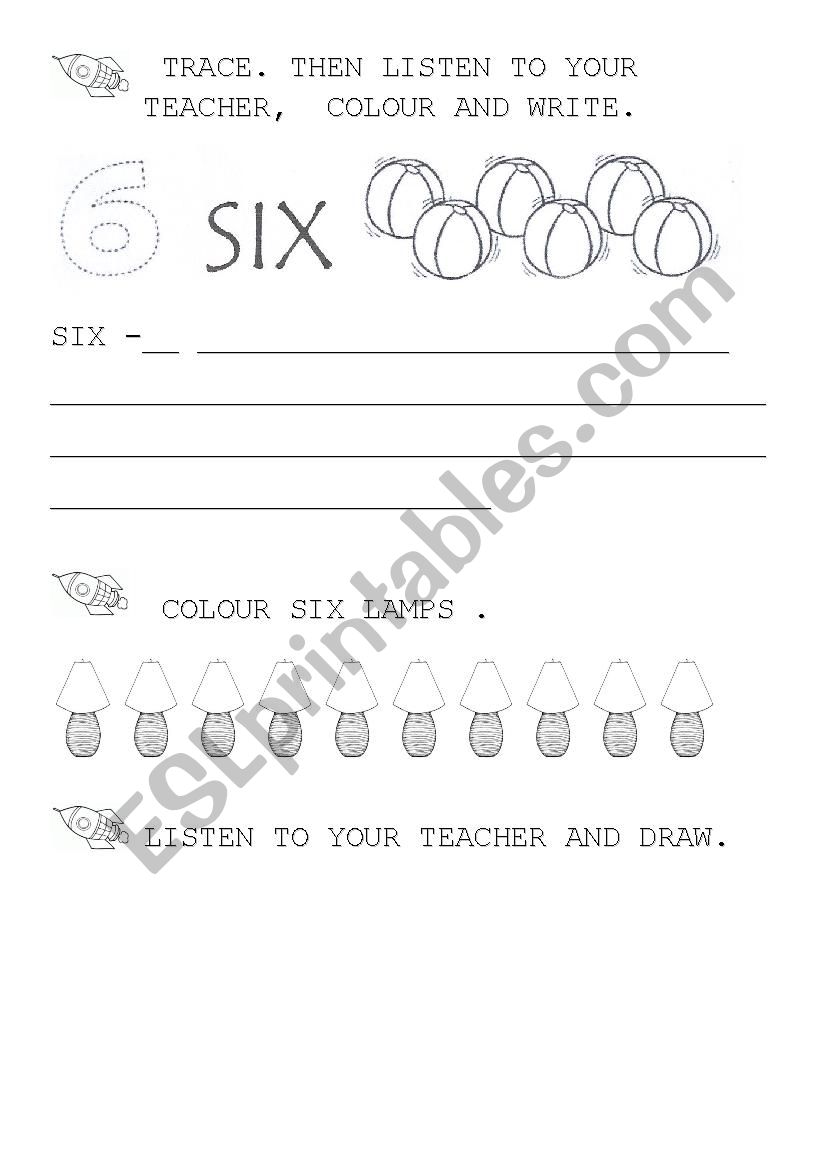 number 6 worksheet