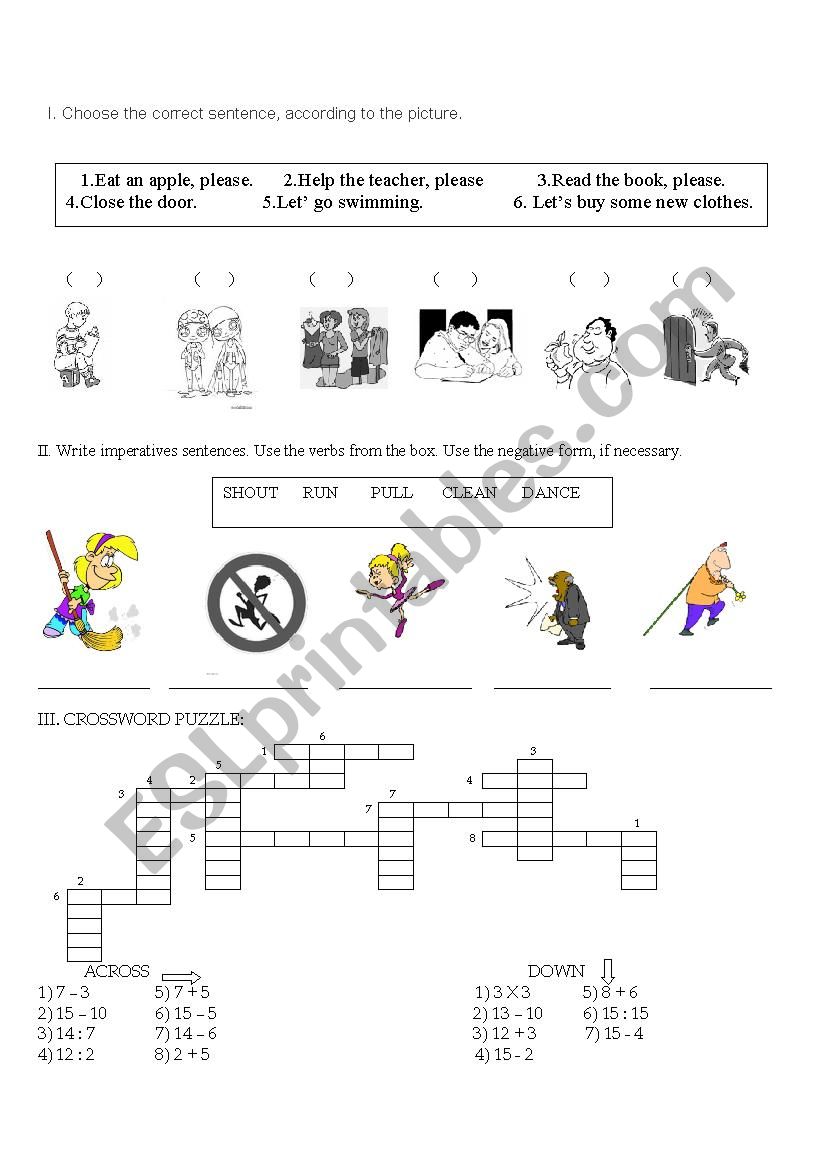 Imperative - Cardinal Numbers worksheet