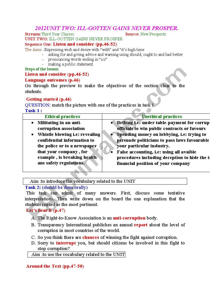 unit plan worksheet