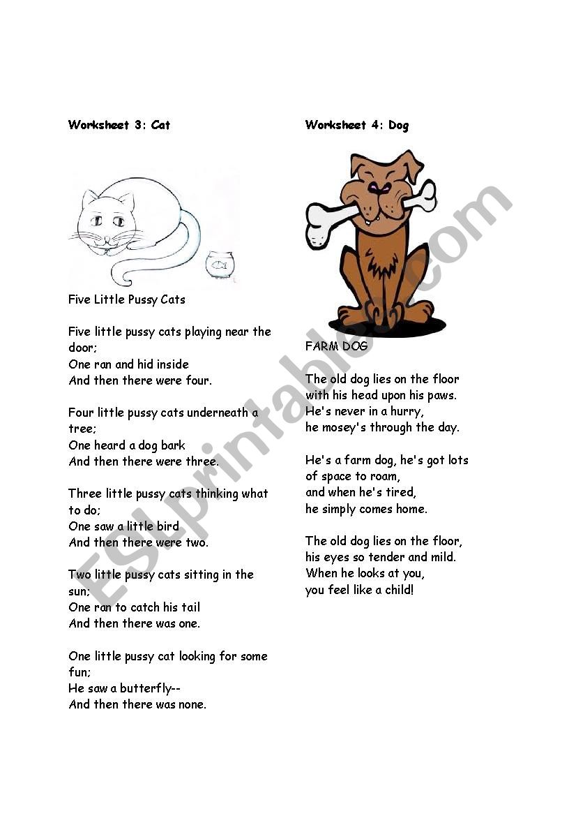 poems about animals 2 - ESL worksheet by rehes89