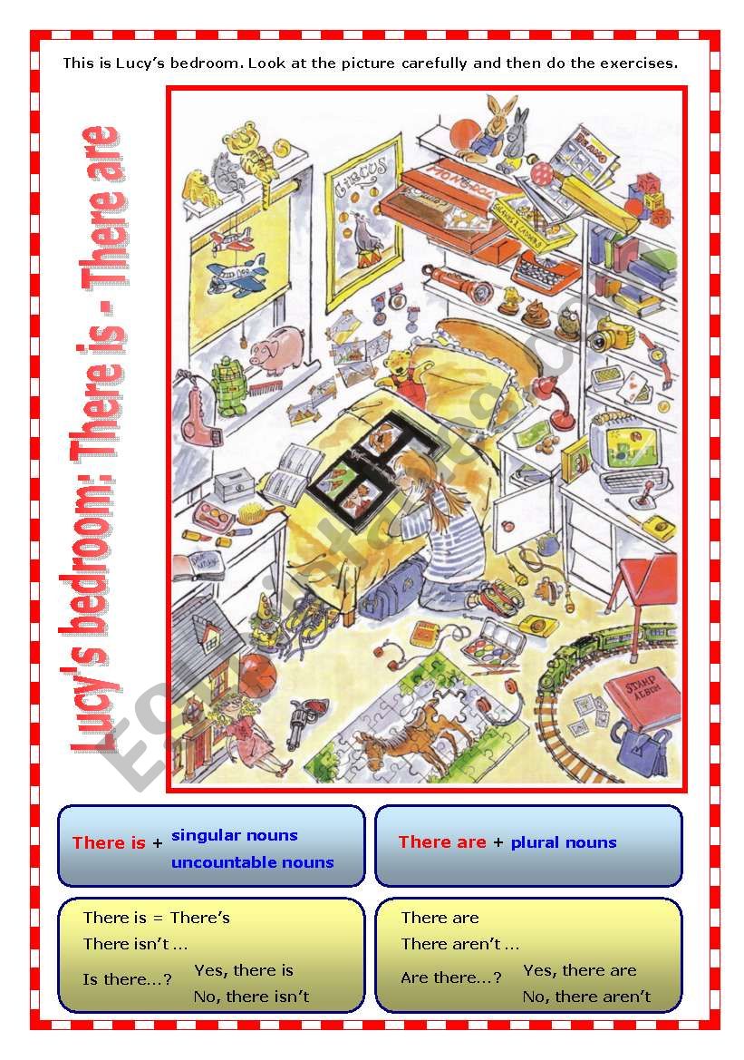 Describing LucyÂ´s bedroom: There is - There are