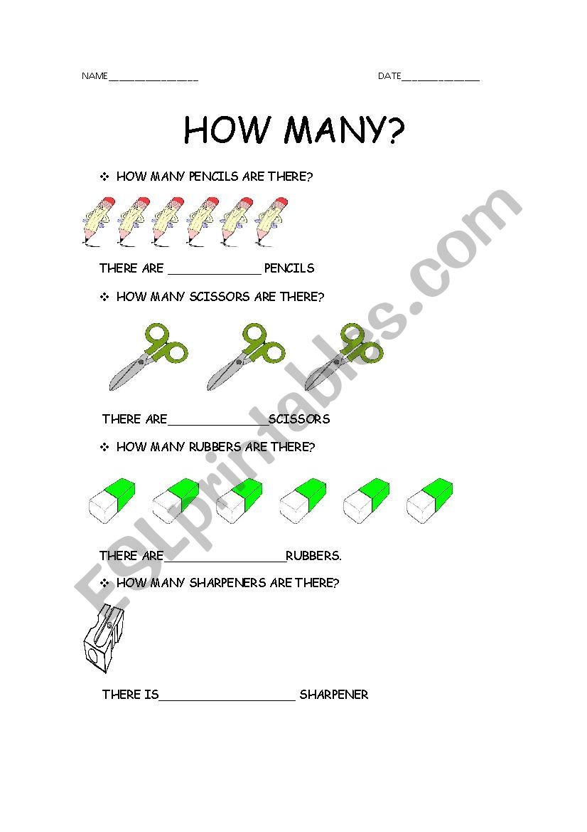 How many? worksheet