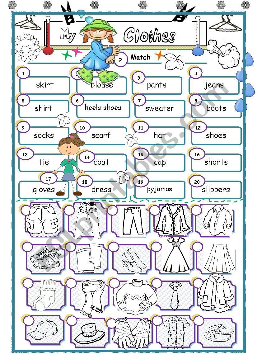 My Clothes worksheet