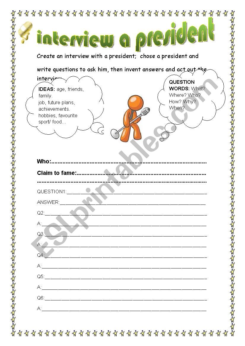 an interview worksheet