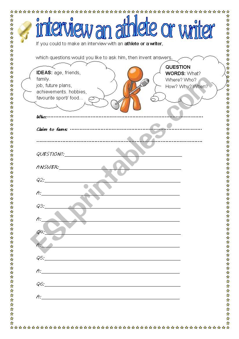 an interview worksheet