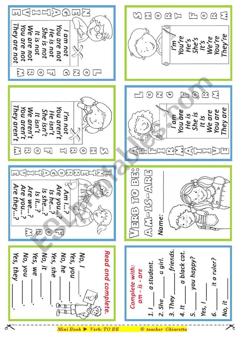 mini - book: TO BE worksheet