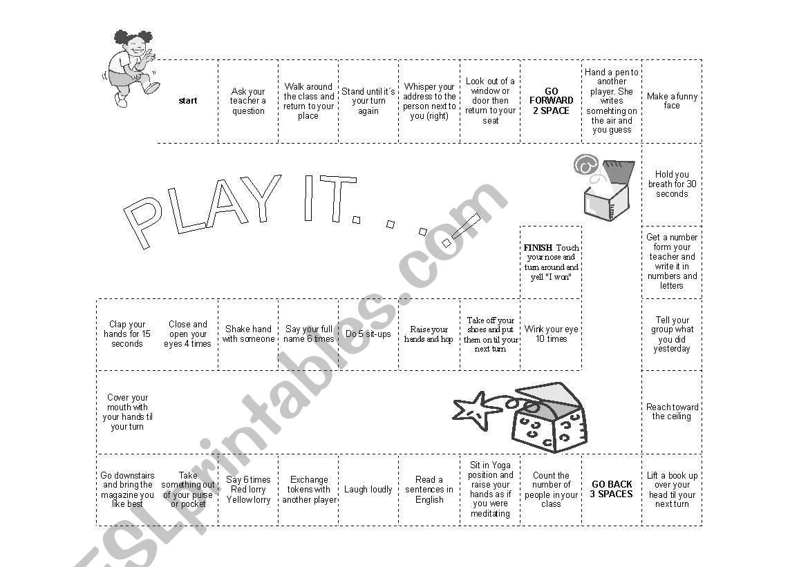 Commands Board Game worksheet