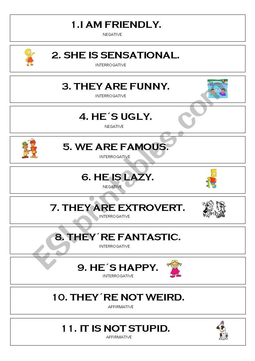 VERB TO BE worksheet