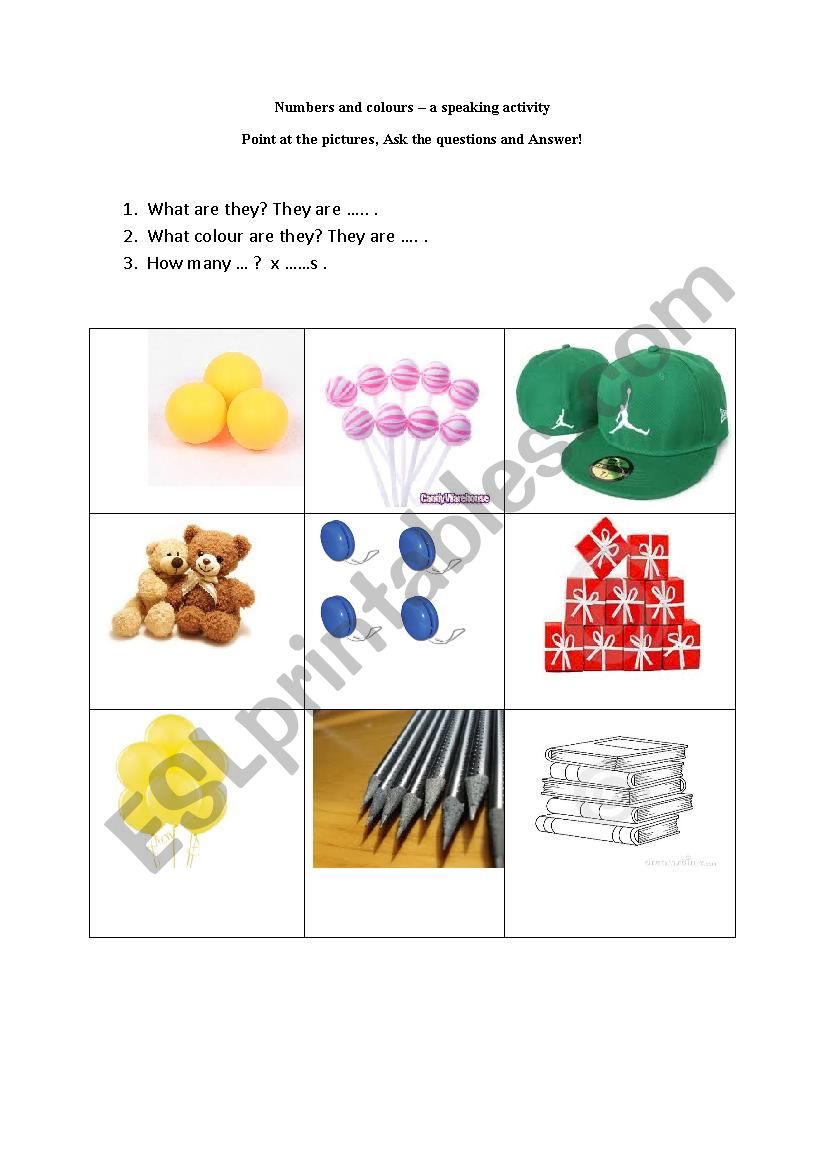 Smart junior 2 - numbers and colours - speaking exercise