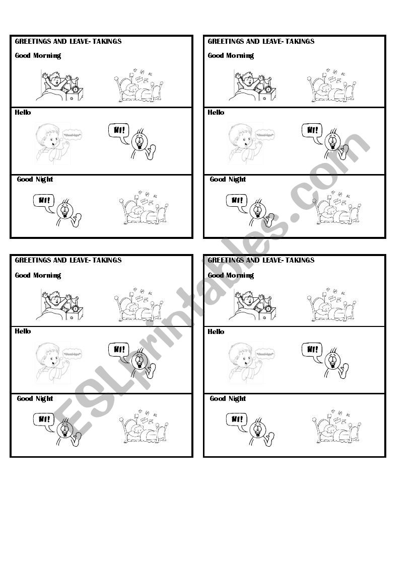 greetings and leave-takings worksheet