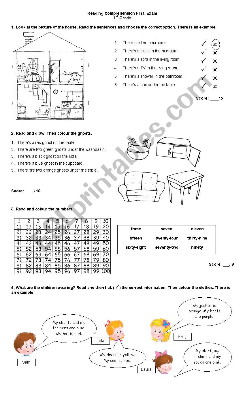 Reading Test worksheet