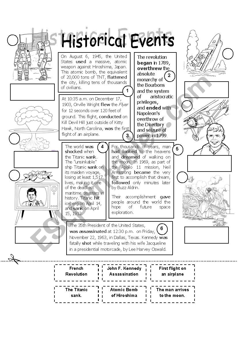 Historical Events worksheet