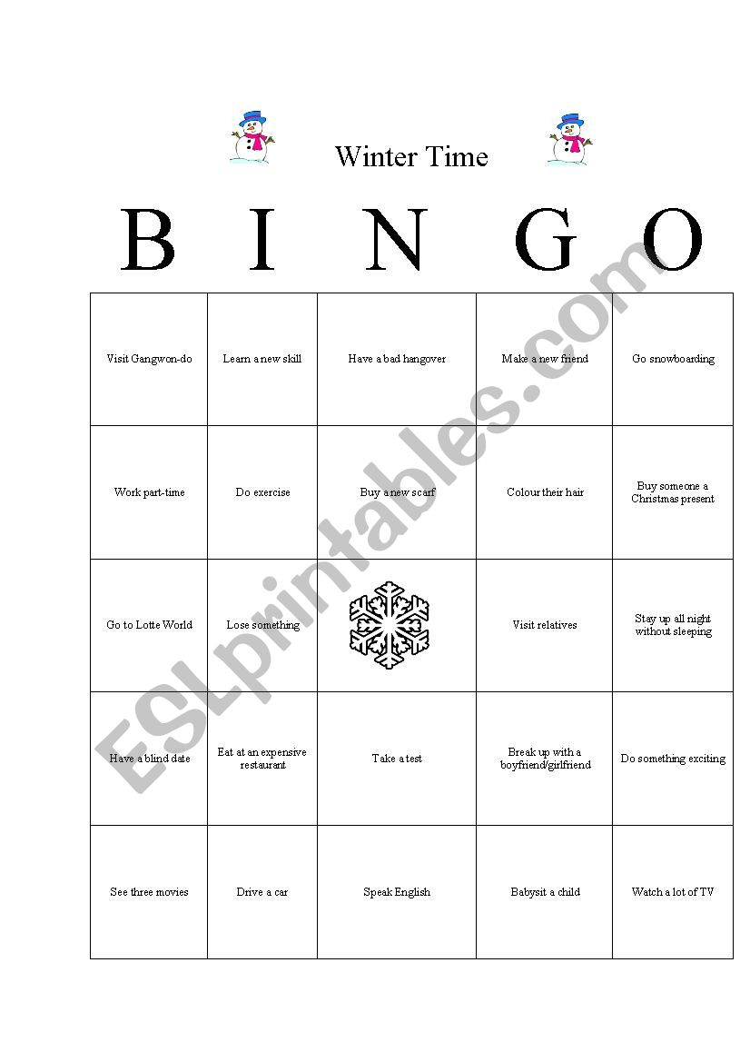 Find Someone Who Bingo worksheet