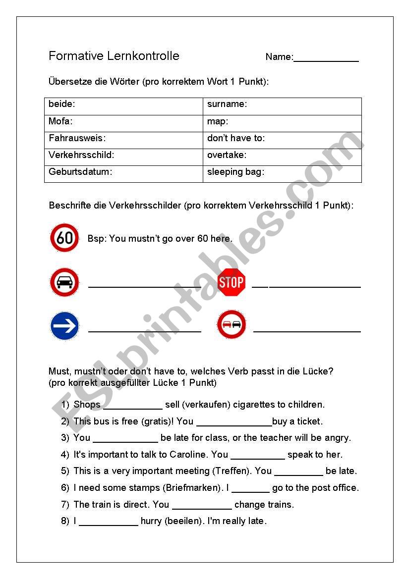 Exam worksheet