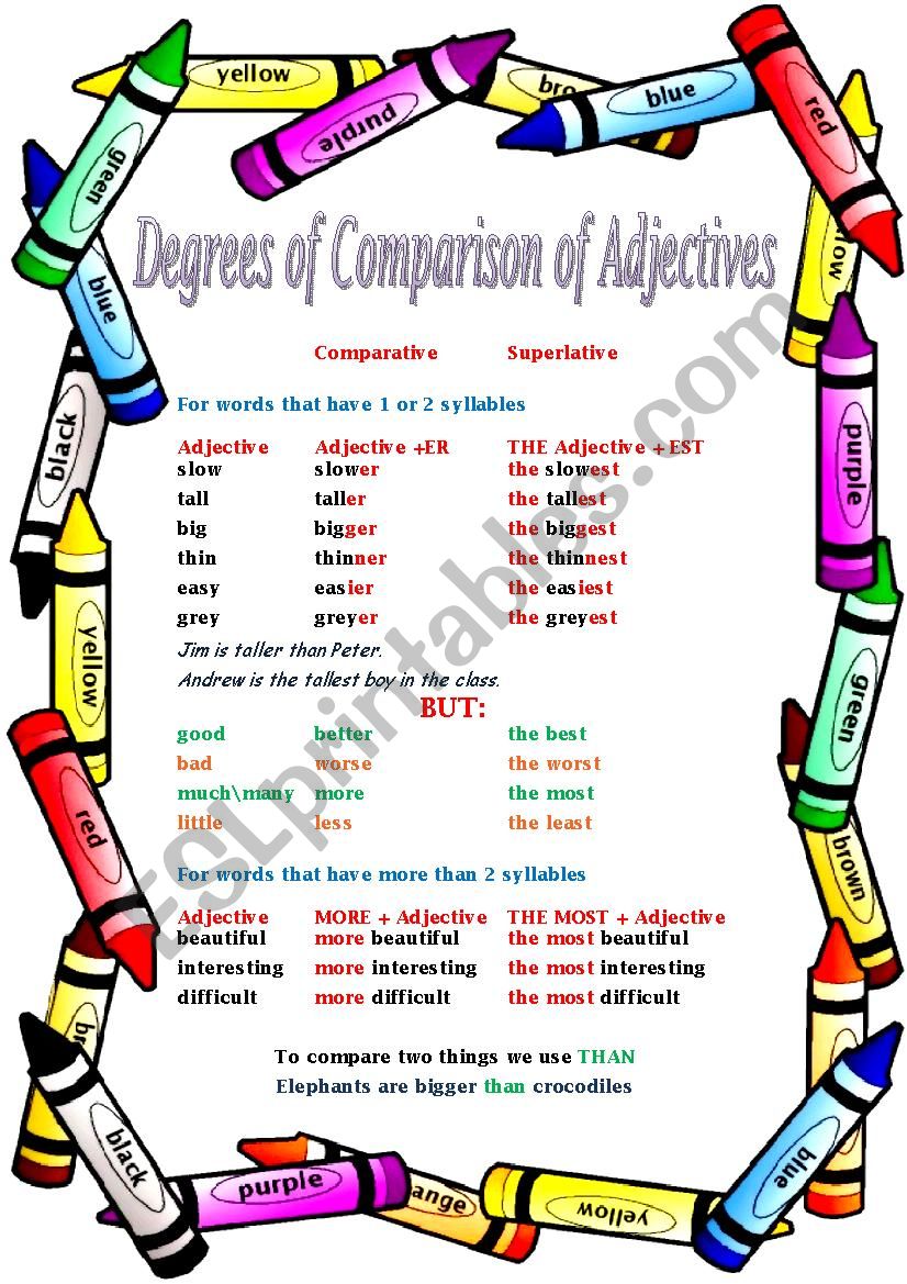 Adjectives worksheet