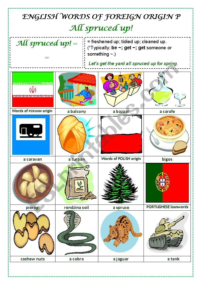 ENGLISH WORDS OF FOREIGN ORIGIN (P)