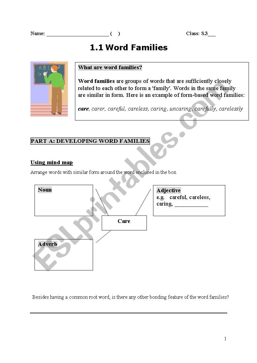 Word families worksheet