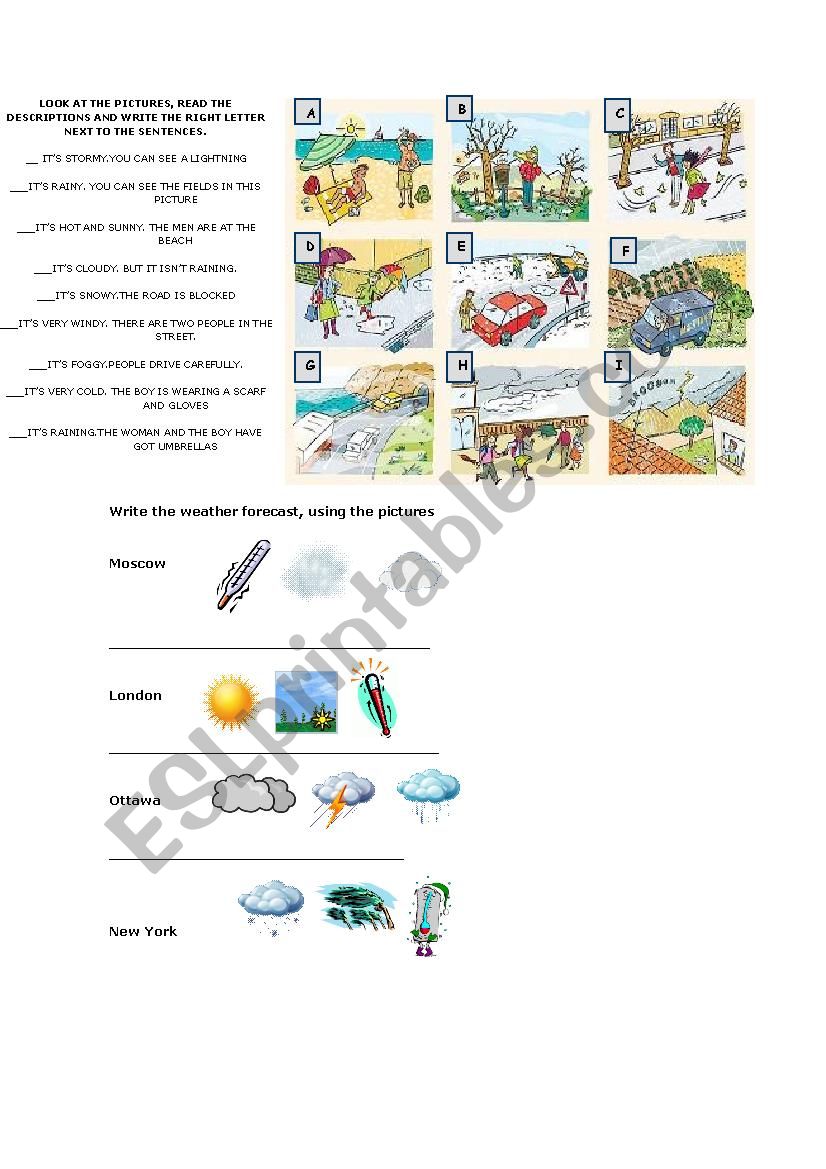 weather forecast worksheet