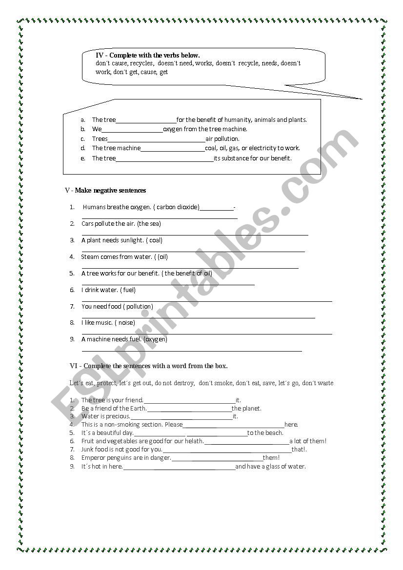 THE TREE MACHINE - PART II worksheet