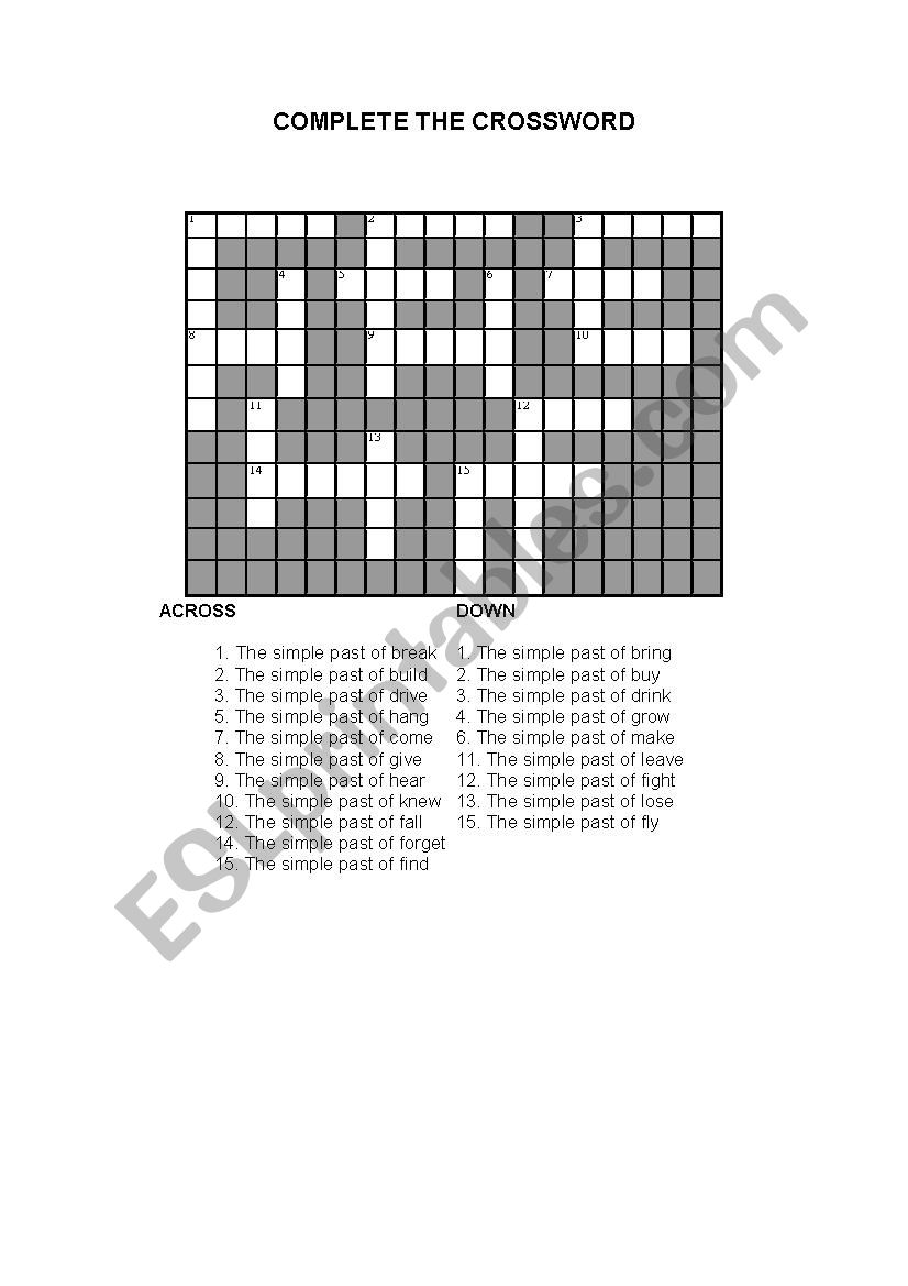 IRREGULAR VERBS worksheet