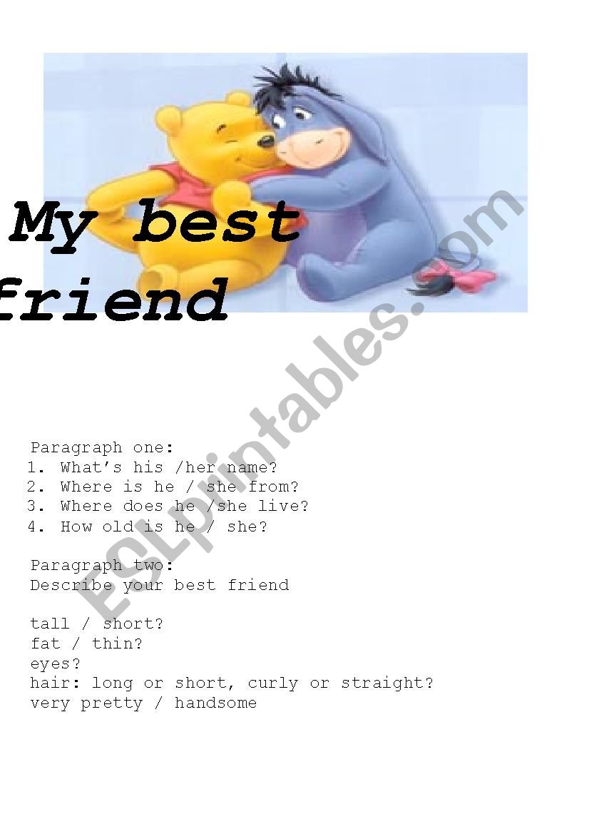 My best friend worksheet