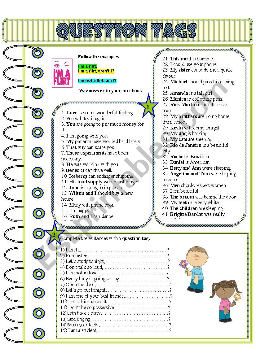 Positive and Negative Statement TAG QUESTIONS