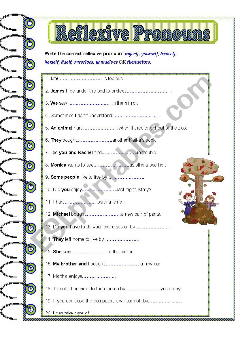 Reflexive PRONOUNS worksheet