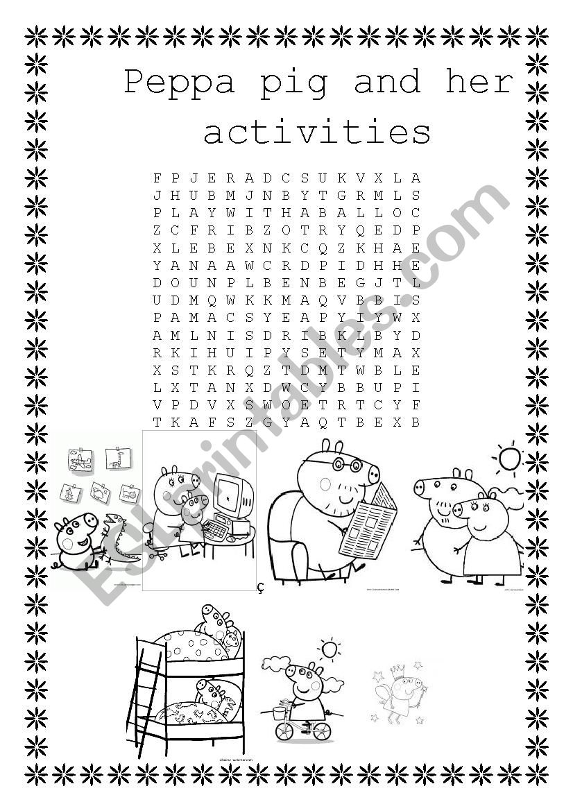 PEPPA PIG AND HER ACTIVITIES worksheet