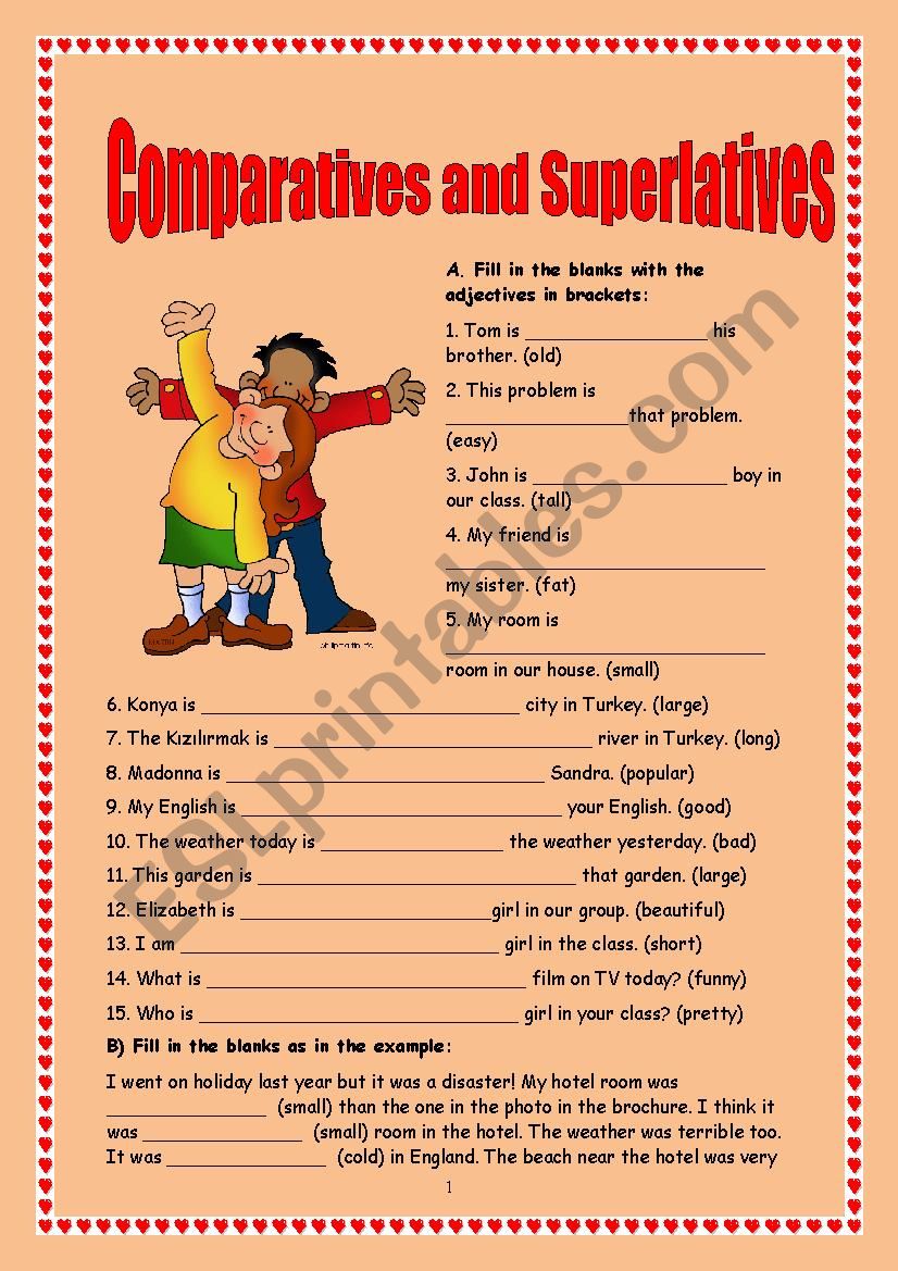 Comparative Superlative worksheet