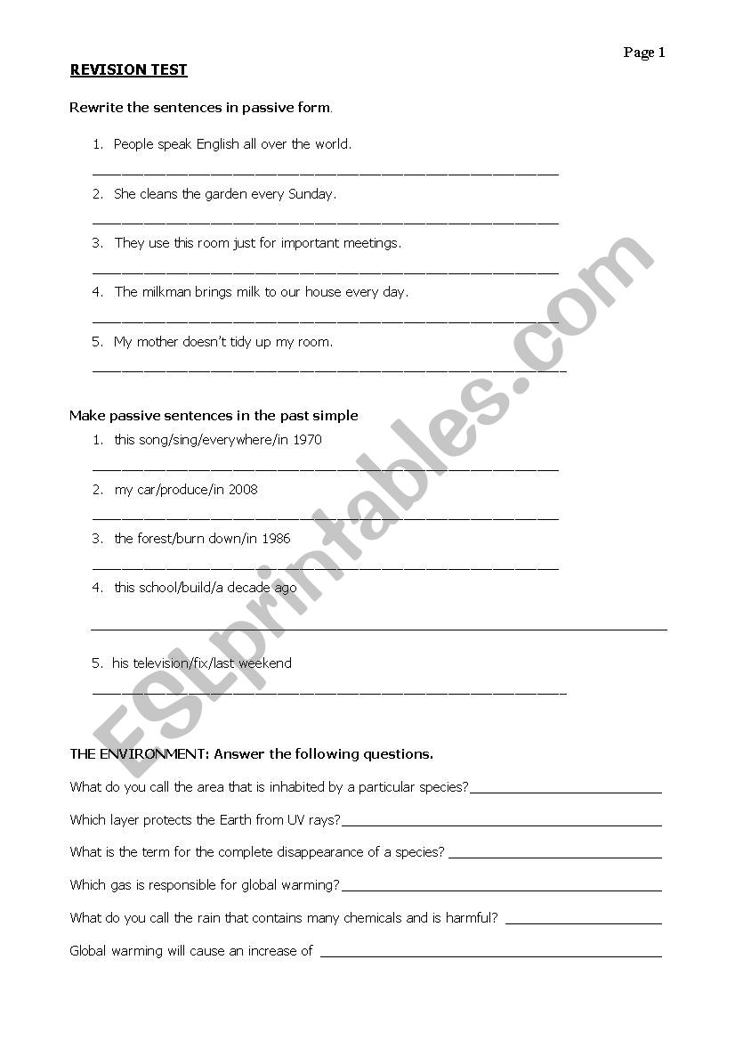 Mid term exam - preparation worksheet