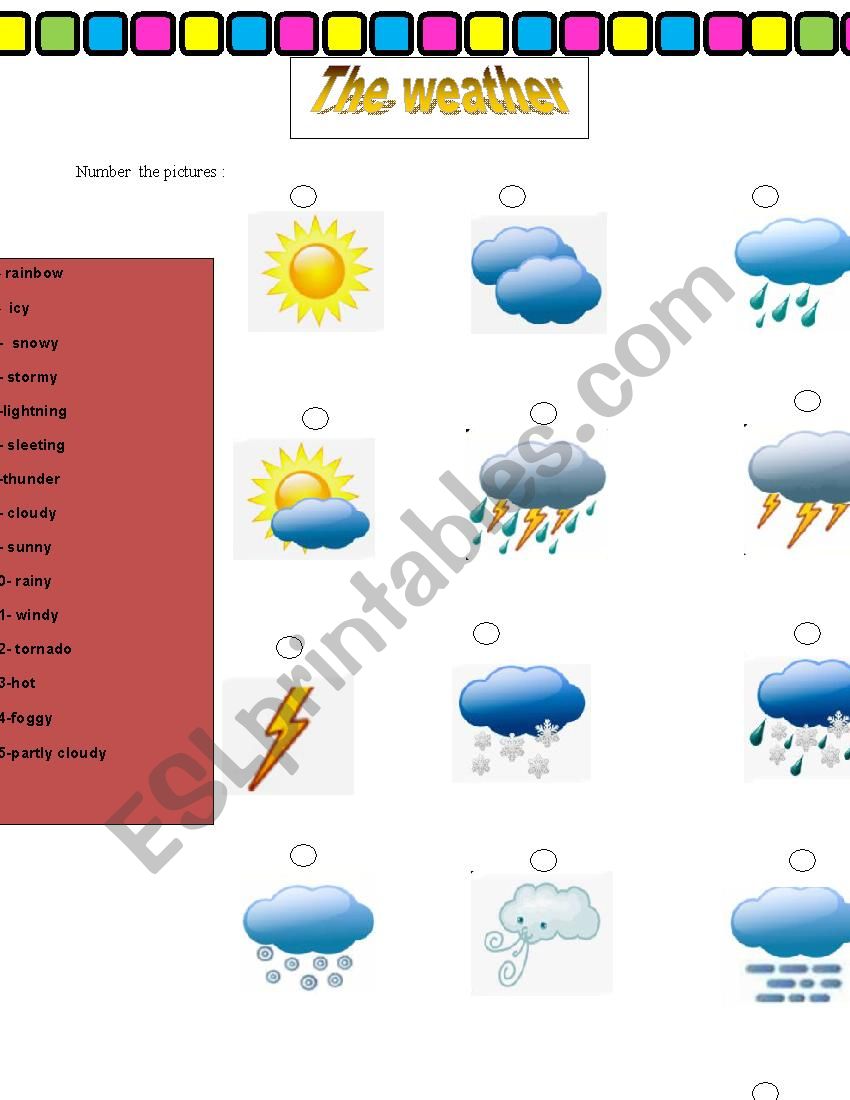 The weather worksheet