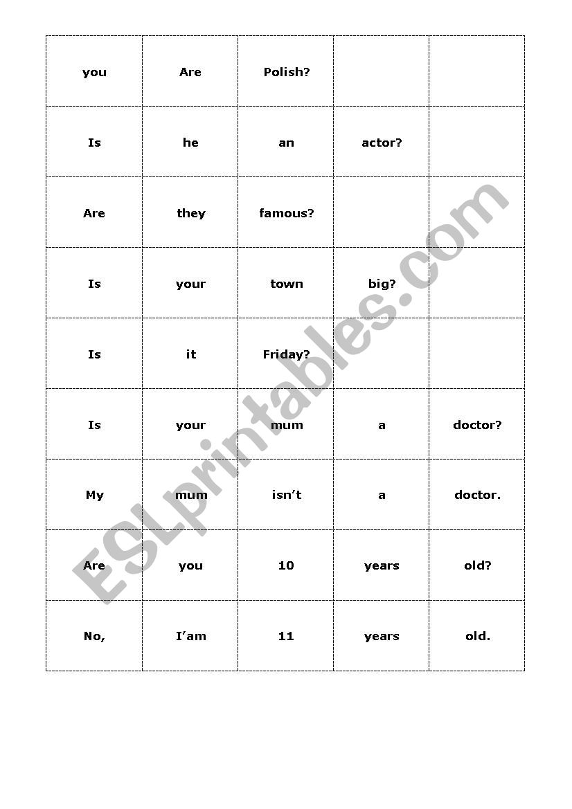 Right order of the questions worksheet