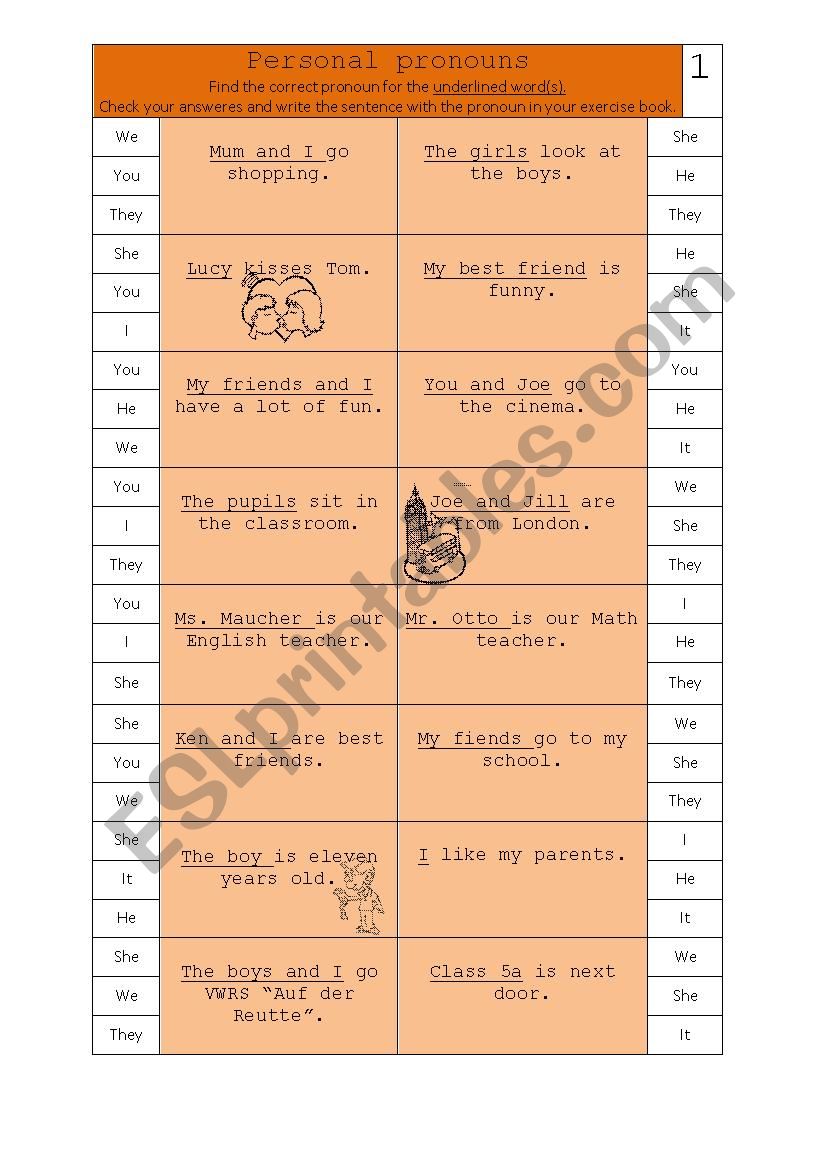 Clipcard * PERSONAL PRONOUNS * open learning * self-control