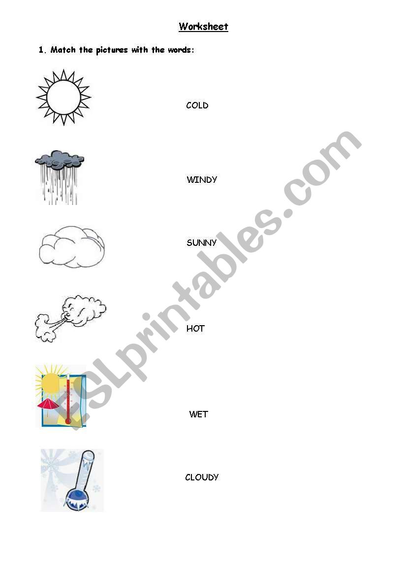 WEATHER VOCABULARY worksheet