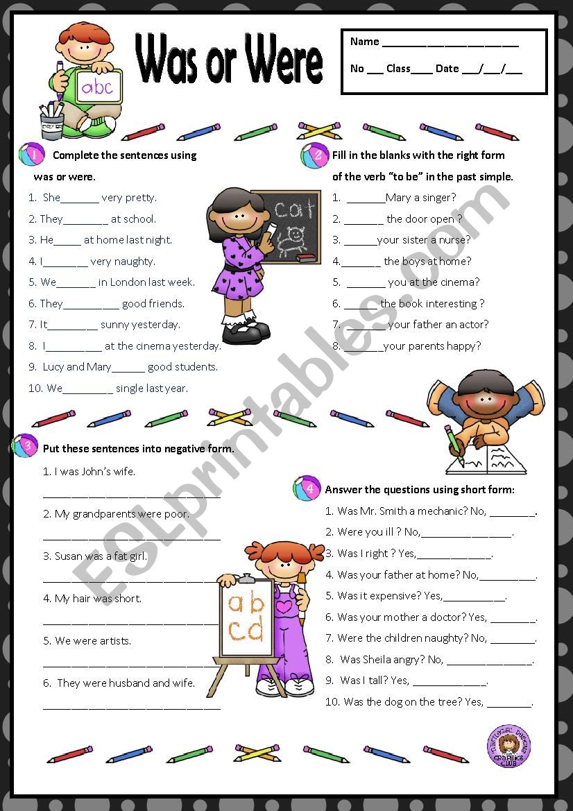 TO BE - PAST SIMPLE worksheet