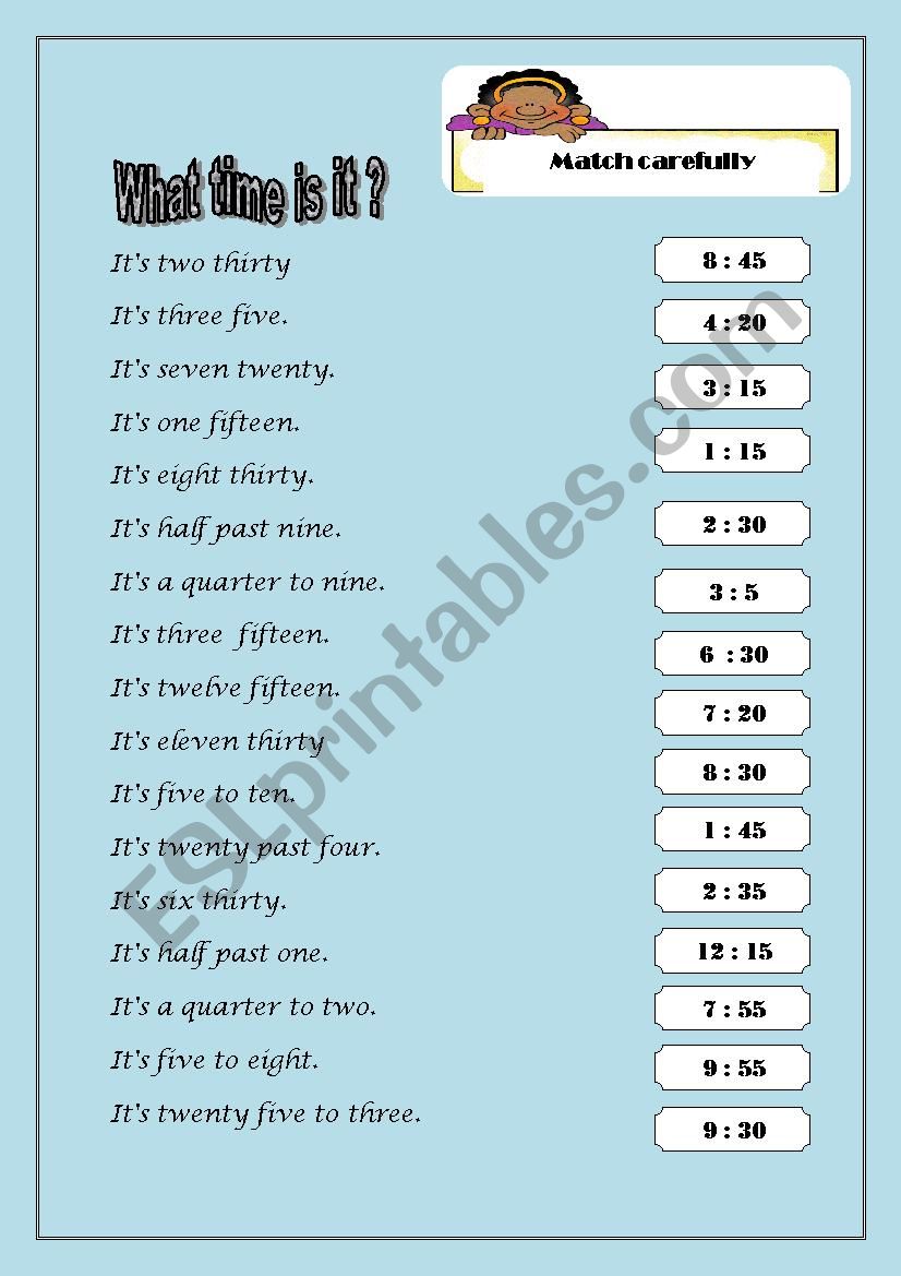 What time is it? worksheet