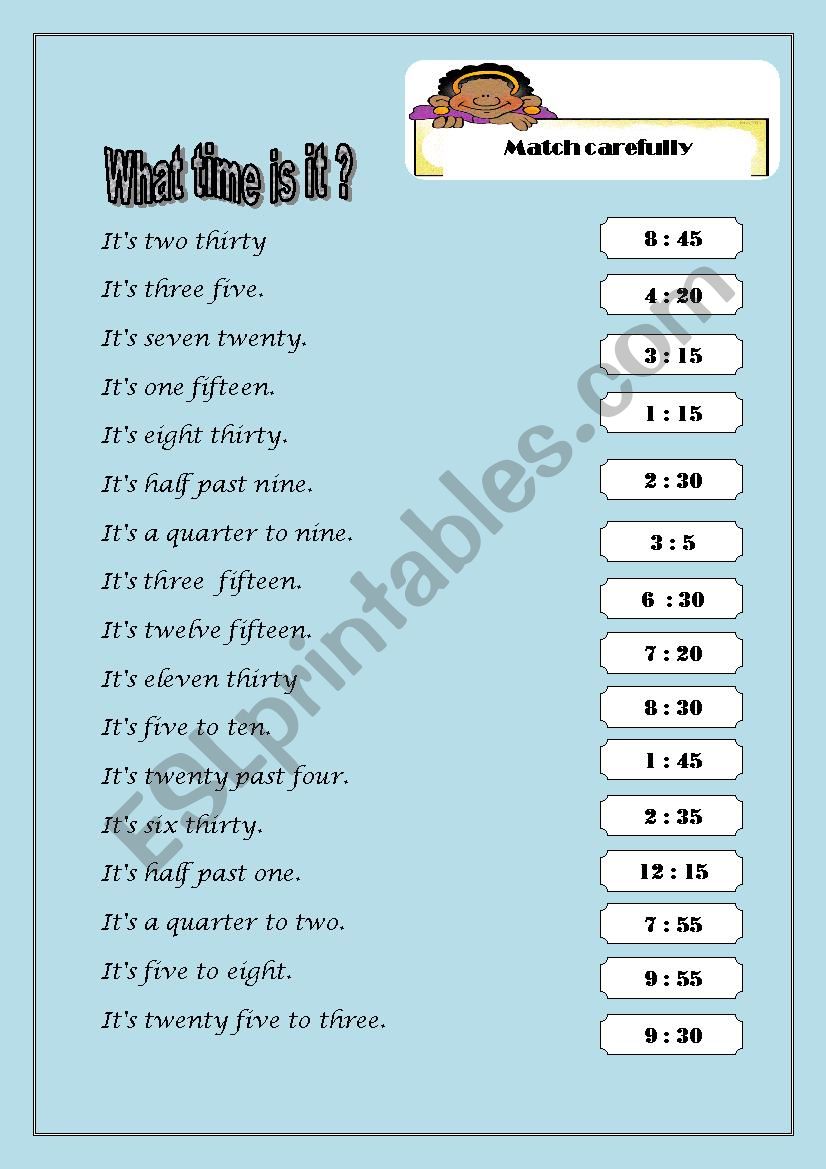 What time is it? worksheet