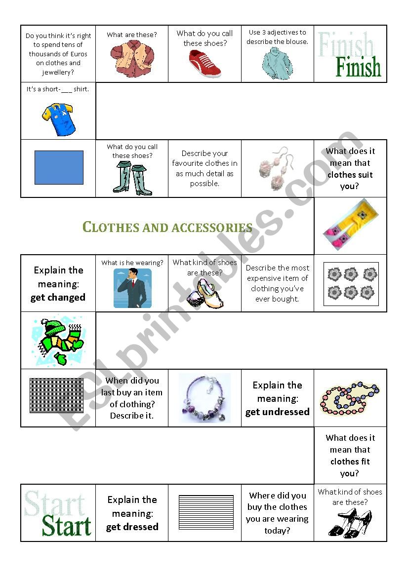 Clothes and accessories - BOARD GAME