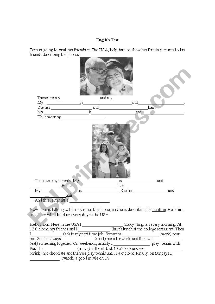 Test- Family and Present tense