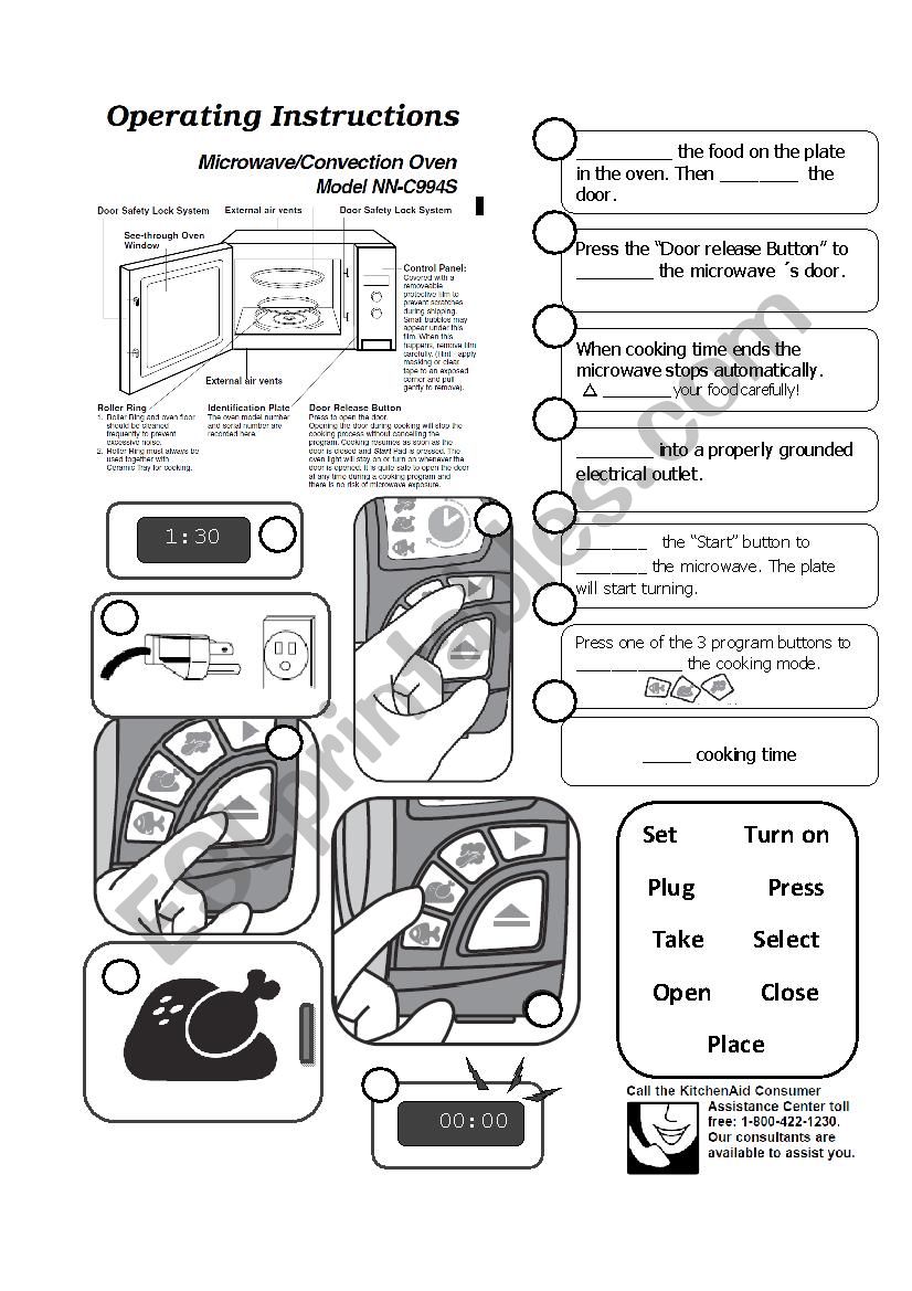 Operating Instruction Manual: Microwave oven (answer key included)