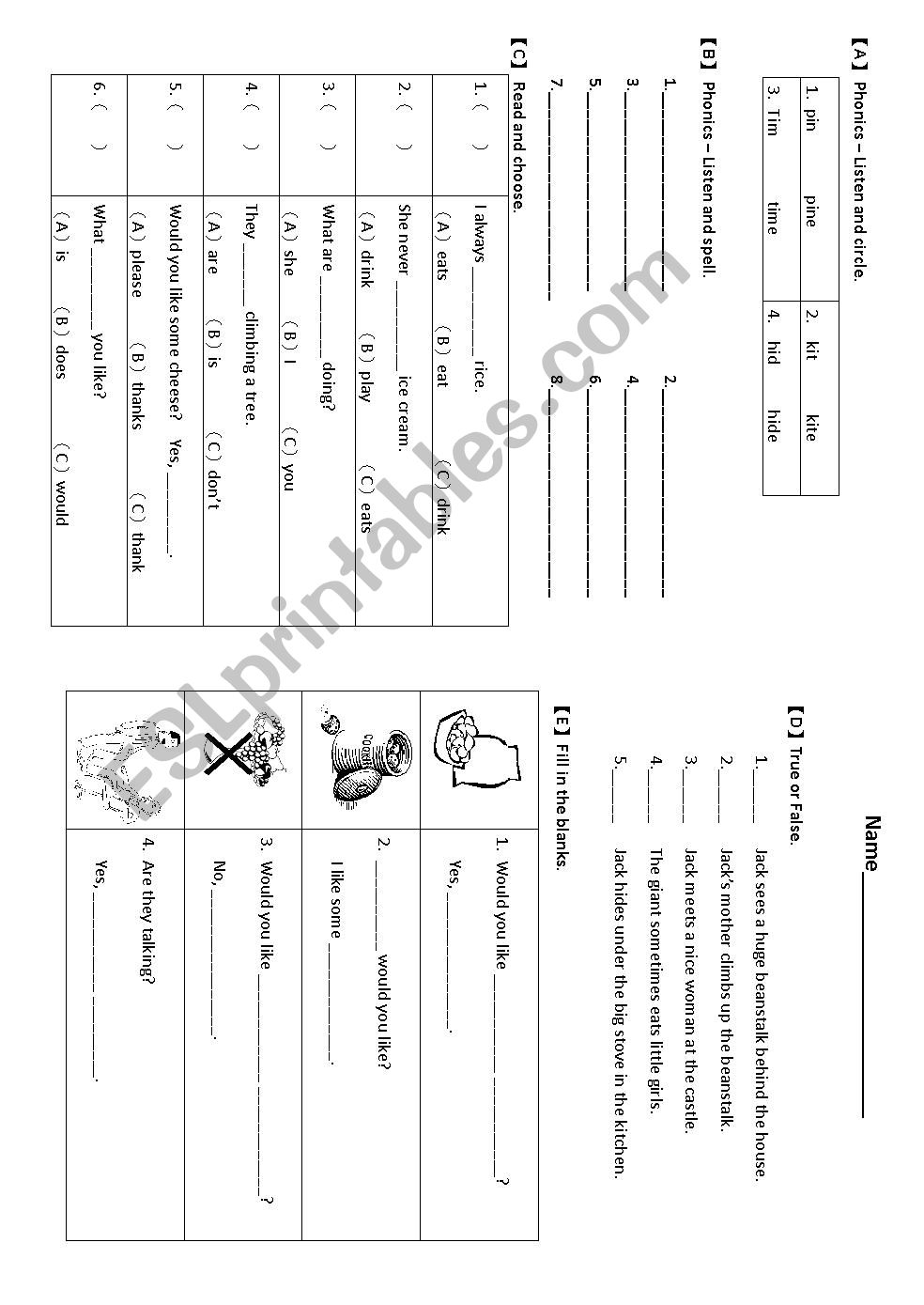 Quiz  sheet (present progressive)