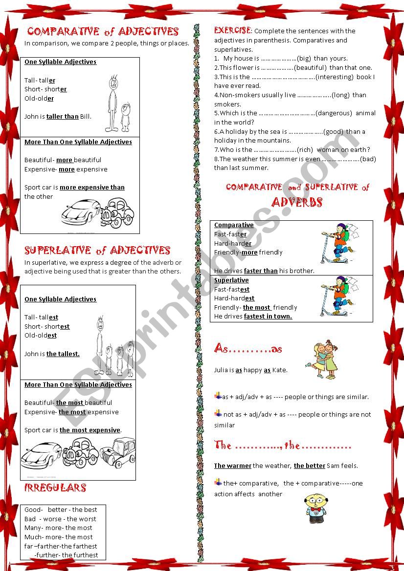 comparative& superlative of adjectives