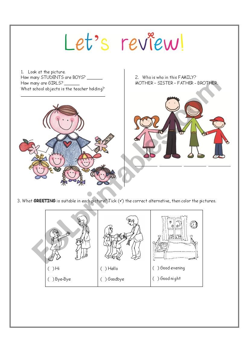 Vocabulary review worksheet