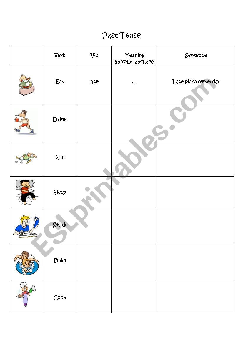 Verb-Past Tense worksheet